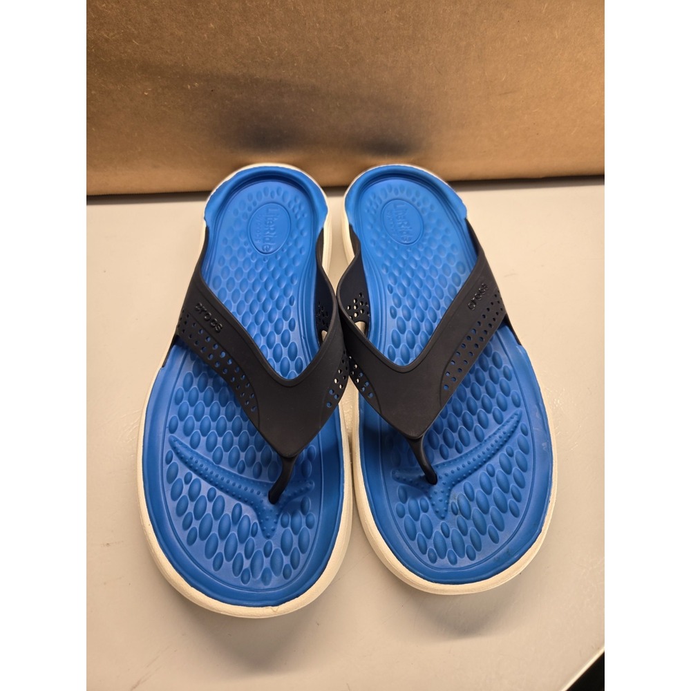 CROCS Lite Ride Lightweight Flip Flop Sandal Beach Thong Blue Mens 13